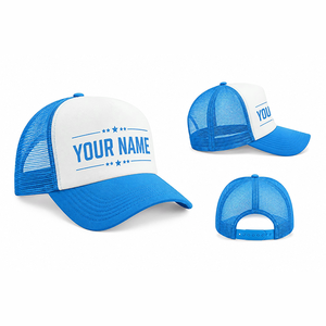 Casquette Trucker en Maille Personnalisée avec Impression de Nom, Ajustement Réglable, Unisexe, Décontractée, Printemps-Été, Design 5 Panneaux - Product Image 4