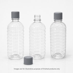 Bouteille de solution saline transparente en PET de 500 ml, col à vis de 28 mm, conteneur en plastique côtelé de 22 g, CM500, usine du Vietnam - Product Image 3