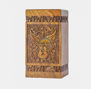 Handcrafted musician wave & Natural Wood Cremation Urn Blue Epoxy Ashes <b>Box</b> Artistic Funeral <b>Memorial</b> Keepsake by AYAANS - Product Image 1