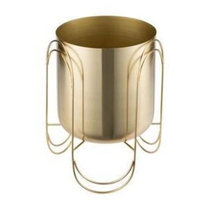 Pot de fleurs moderne en fer avec support pour plantes d'intérieur/extérieur, léger et durable, décoration de jardin au design minimaliste - Product Image 1