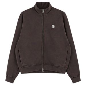 Conjunto de Chaqueta y Pantalones Deportivos para Hombre, Estilo Casual, de Algodón, con Cuello Alto y Cierre de Cremallera, Color Marrón Lavado, Estilo Urbano - Product Image 1