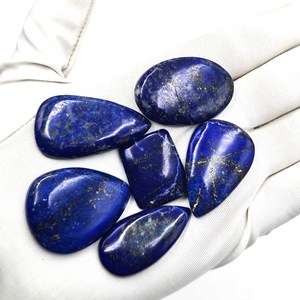 Lot de pierres précieuses en lapis-lazuli naturel, formes variées, cabochons, 5-40 mm, pour la création de bijoux faits main - Product Image 4