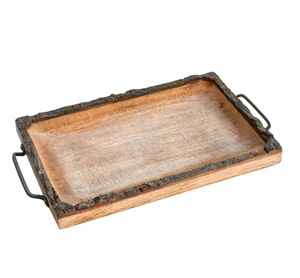 Achetez un plateau de service en bois décoratif, moderne et durable, de qualité supérieure, compatible lave-vaisselle, pour servir des boissons et des aliments, ainsi que des assiettes. - Product Image 6