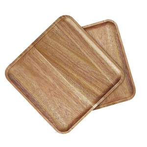 Wholesale Round Shape Natural <b>Large</b> Safe Wooden Charger Plates for Food Dishes Snacks Dessert Restaurants Kitchen <b>Tray</b> - Product Image 4