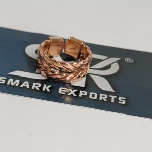 Bague de thérapie magnétique artisanale en cuivre pur, bijou artisanal réglable, moderne, traditionnel, antique, léger pour homme - Product Image 6