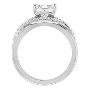 Anillo de Compromiso, Boda o Promesa de Lujo en Plata de Ley 925 con Moissanita de Corte Princesa de 7MM y Engaste de Garras, Certificado por Terceros - Product Image 4
