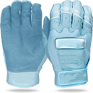 Gants de frappe de baseball en cuir véritable antidérapants pour une livraison directe d'usine, avec manchette sport respirante pour joueurs adultes - Product Image 1