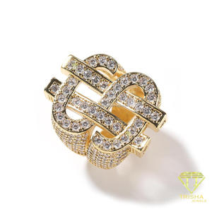 Anillo de lujo con símbolo de diamante moissanita en plata de ley 925 para colecciones de joyería hip hop premium. - Product Image 5