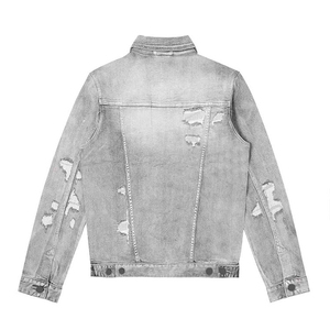 Wholesale breathable Custom <b>Men's</b> <b>Long</b> Sleeve Plus Size University Denim <b>Jacket</b> in High-Quality Cotton - Product Image 2