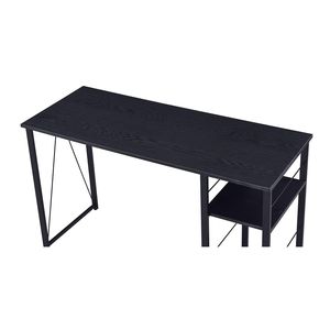 <b>Black</b> Rectangular <b>Computer</b> <b>Desk</b> with 2 Tier Shelf for Writing and Organization - Product Image 5
