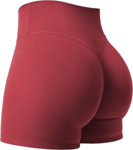 Shorts de Yoga de Cintura Alta sin Costuras, Color Sólido, con Efecto Push-Up, Cintura Elástica, Shorts Deportivos para Mujer - Product Image 4