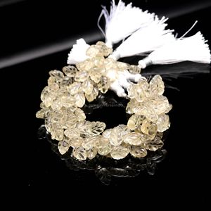 Perles de pierres précieuses en quartz citron AAA en forme de feuille, perles de pierres précieuses sculptées à la main pour la fabrication de bijoux, perles de quartz citron naturelles de 10-11 mm, 8 pouces - Product Image 4