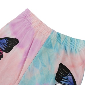 Pantalones de chándal de cintura alta de Color sólido a la moda con cordón para mujer, pantalones informales teñidos con lazo, ropa de calle, tobillo elástico con estampado de mariposa - Product Image 3