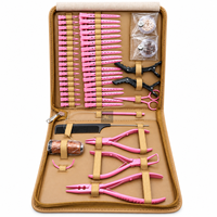 Kit d'outils professionnels pour extensions de cheveux avec pinces, pinces de sectionnement, peigne et accessoires micro-anneaux pour usage en salon