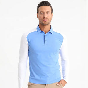 Nuevas Camisetas Polo de Manga Larga Raglán de Alta Calidad, 100% Poliéster, Bien Ajustadas, con Logotipo Personalizado y Colores Sólidos, Camiseta Polo para Hombre - Product Image 1
