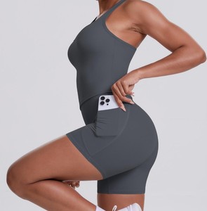 Ensemble de sport sans couture pour femme, tenue de yoga, vêtements de fitness, survêtement sportif uni pour l'automne - Product Image 4