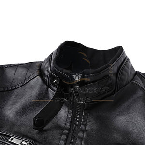 Chaqueta de Cuero para Hombre, Estilo Nuevo, Color Sólido, Calidad Premium, Cuello Alto, Logotipo Frontal, Resistente al Viento y Transpirable, Gran Venta de Invierno - Product Image 3
