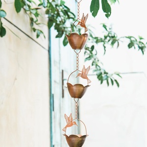 New Arrival Vintage Look Durable <b>Garden</b> Rain Chain <b>Hanging</b> Ornament Decorative Metal Rustic Rain Chain Rainwater Droplets - Product Image 4