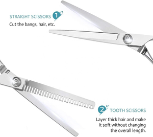 Professional Barber Thinning <b>Shear</b> Set Best Stainless Steel Hair Cutting Scissors with Sharp Tip Wholesale Beauty Tool - Product Image 3