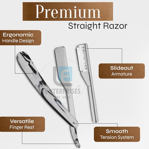 High Quality Made in Pakistan <b>Straight</b> Shaving <b>Razors</b> with Wood Handle and Stainless Steel Blade-Reusable & Durable - Product Image 3