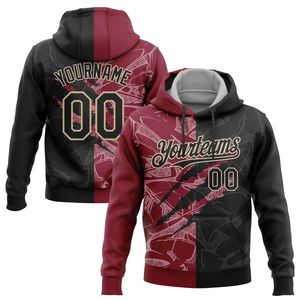 Custom Printed Men's <b>Hoodie</b> With <b>Name</b> Number Graffiti Pattern Sublimation Polyester Casual Sport Autumn Wear - Product Image 2