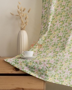 Cortinas de Algodón con Estampado Floral Hecho a Mano para Ventanas, Balcones y Dormitorios, Cortinas para Puertas Hechas a Mano - Product Image 3