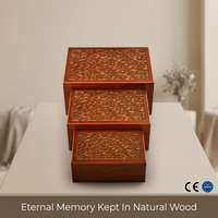 Urna de Madera Premium, Caja Conmemorativa Tradicional Tallada, Contenedor para Cenizas, Estuche de Recuerdo de Madera Natural, Proveedor Mayorista Personalizado