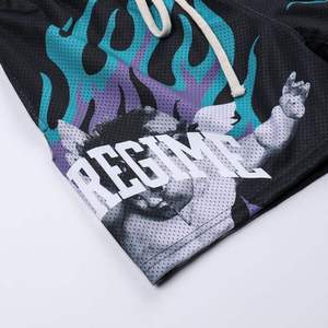 Men's 100% Polyester Double-<b>Layer</b> Gym Canvas Shorts Custom Graphic Digital Printing Embroidered Comfort Elastic Waistband - Product Image 3