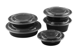 Round disposable <b>container</b> with lid, size 16 inches. - Product Image 2