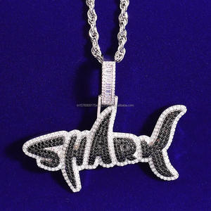 Fashion Sea Animal Hip Hop Pendant Necklace with VVS Moissanite Diamonds and 925 Sterling Silver - Product Image 1