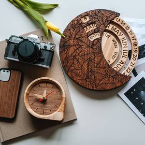Premium Wooden Table <b>Clock</b> for Bedroom Living Room and Office - Product Image 5