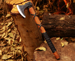 Hache de Bushcraft en Acier Carbone Personnalisée, Faite à la Main, Manche en Bois de Frêne, Hachette de Camping Extérieur, Outil de Survie pour Couper, OEM ODM - Product Image 4