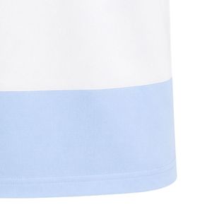 Light <b>Blue</b> White Striped <b>Polo</b> <b>Shirt</b> Short Sleeve Color Block Collared Button Front Casual Golf Teamwear <b>Shirt</b> with Crest Patch - Product Image 6