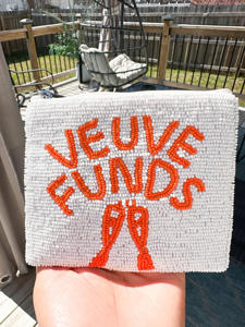 Bolsa de Mano con Cuentas de Moda Veuve Funds, Bolso de Mano Tipo Clutch Color Champán Hecho a Mano con Bordado Personalizado al por Mayor, Monedero con Cierre de Cremallera - Product Image 6