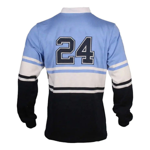 Chemises de rugby vintage personnalisées à manches longues, polo 100% coton, broderie lourde, logo, maillot de rugby pour hommes - Product Image 4