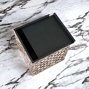 Luxurious Square Tissue <b>Box</b> Cover with Wood Core and Mother of Pearl Inlay Ideal for Special Occasion and <b>Vanity</b> Decor - Product Image 5