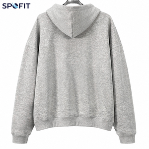 Sweat à capuche zippé double vintage surdimensionné et court pour homme, en coton 100% épais 360 g/m², personnalisable et brodé - Product Image 2