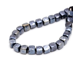 Cuentas de espinela negra natural en forma de caja, hilo de cuentas sueltas de 6-9 mm para la fabricación de pulseras y joyería, precio al por mayor. - Product Image 4