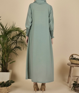 High Quality Beautiful Dubai Women Abaya Traditional Islamic Muslim Clothing & <b>Accessories</b> <b>Floor</b> Length Long Sleeves Front Open - Product Image 6