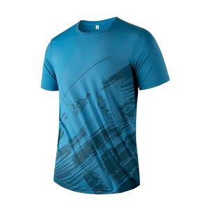 T-shirt à manches courtes pour homme, col rond, 100% polyester, motif imprimé géométrique, respirant, séchage rapide, coupe décontractée, jersey - Product Image 2
