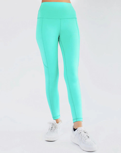 Legging de yoga décontracté pour femme, taille mi-haute, respirant, sans couture, ajustement personnalisé, 100 % polyester, couleur unie - Product Image 1