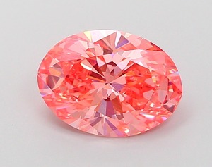 Diamant CVD rose vif fantaisie de forme ovale de luxe de 2,28 carats, clarté VVS2, polissage excellent, diamant non monté pour bijoux - Product Image 1
