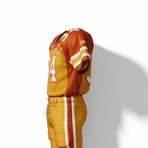 ชุดยูนิฟอร์มอเมริกันฟุตบอลแบบกำหนดเองจากผู้ผลิต หลายสี พร้อมเสื้อเจอร์ซีย์แบบซับลิเมชั่นและกางเกงฟุตบอลแบบมีแผ่นรองในตัว - Product Image 4