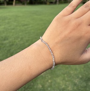 Pulsera de cuentas de labradorita natural al por mayor con plata de ley para hacer joyas DIY, pulsera de piedras preciosas hecha a mano - Regalo de moda para fiestas - Product Image 1