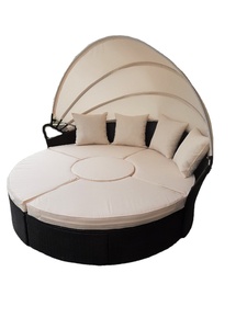 Wholesale Wicker Rattan Daybed with <b>Covers</b> Outdoor Garden <b>Sofa</b> Set for Garden Patio Vietnam - Product Image 2