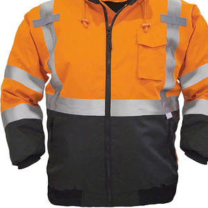 Sudadera con capucha de alta visibilidad personalizada de poliéster 100% de alta calidad, chaquetas de trabajo reflectantes con cremallera, ropa de trabajo, precio al por mayor, sudaderas con capucha de alta visibilidad - Product Image 5