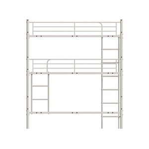 Cama Triple Metálica Blanca de Tamaño Doble para Dormitorio o Residencia Universitaria, Desmontable en Tres Camas Individuales para Niños - Product Image 3