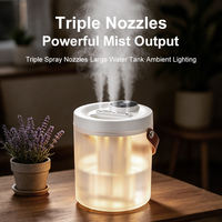 Humidificateur d'air USB à double pulvérisation de grande capacité 2L avec fonctionnement ultra-silencieux pour la maison, le bureau, la chambre à coucher, l'utilisation sur le bureau
