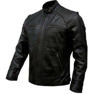 Hot Sale Men's Genuine Leather <b>Biker</b> <b>Jacket</b> Black Vintage Distressed Motorcycle <b>Jackets</b> for Men - Product Image 2