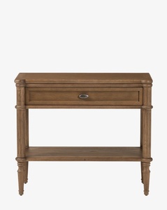 Mahera Classic Nightstand with Storage Solid Teak Wood Natural Finish for Bedroom Apartment & Hotel Use - Product Image 2